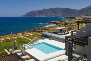 Luxuriöse Villa Yades Two am Meer mit Fitnessraum und Sauna, Blick über den Ozean, im Golf von Mirabello